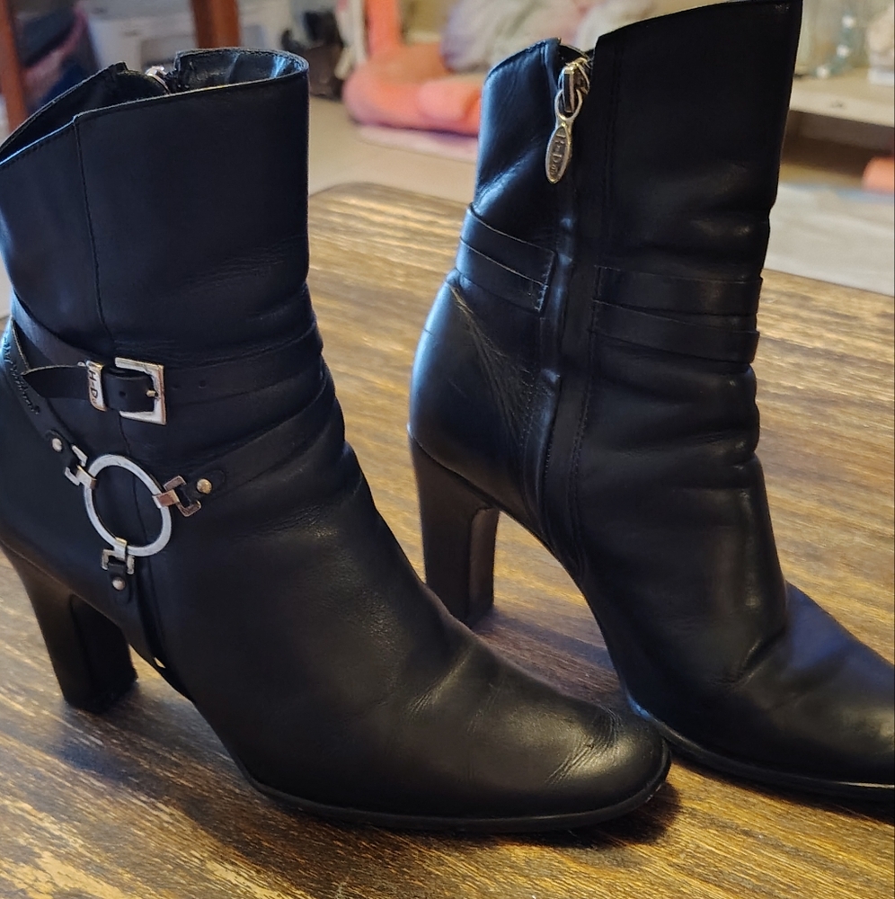Harley Davidson Black Leather Moto Ankle Boots Sons Of Anarchy Biker Size 6.5 - Picture 7 of 12